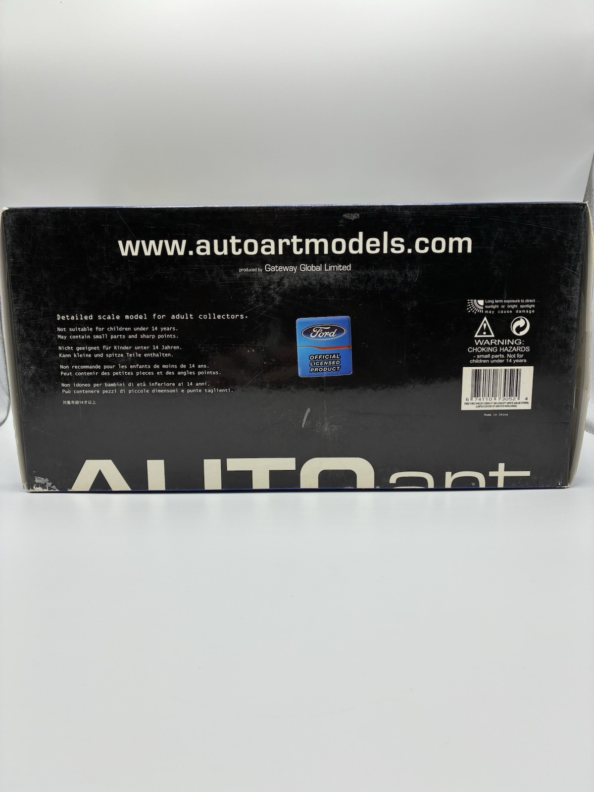 1/18 AUTOart 2005 Ford Mustang Shelby Cobra GT500 Concept White Blue Stripes