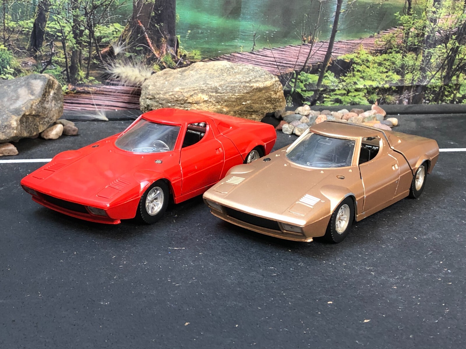 2 – Imperfect MARTOYS ITALY 1:24 Diecast RED/COPPER LANCIA STRATOS #0108 No Box