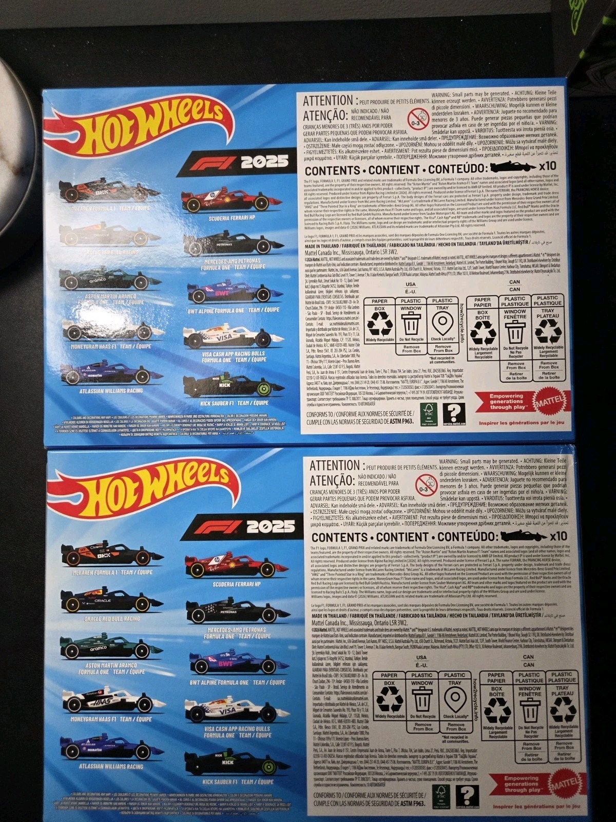 Hot Wheels Formula 1 2025 Racing Team 10-Pack Lot Of 2