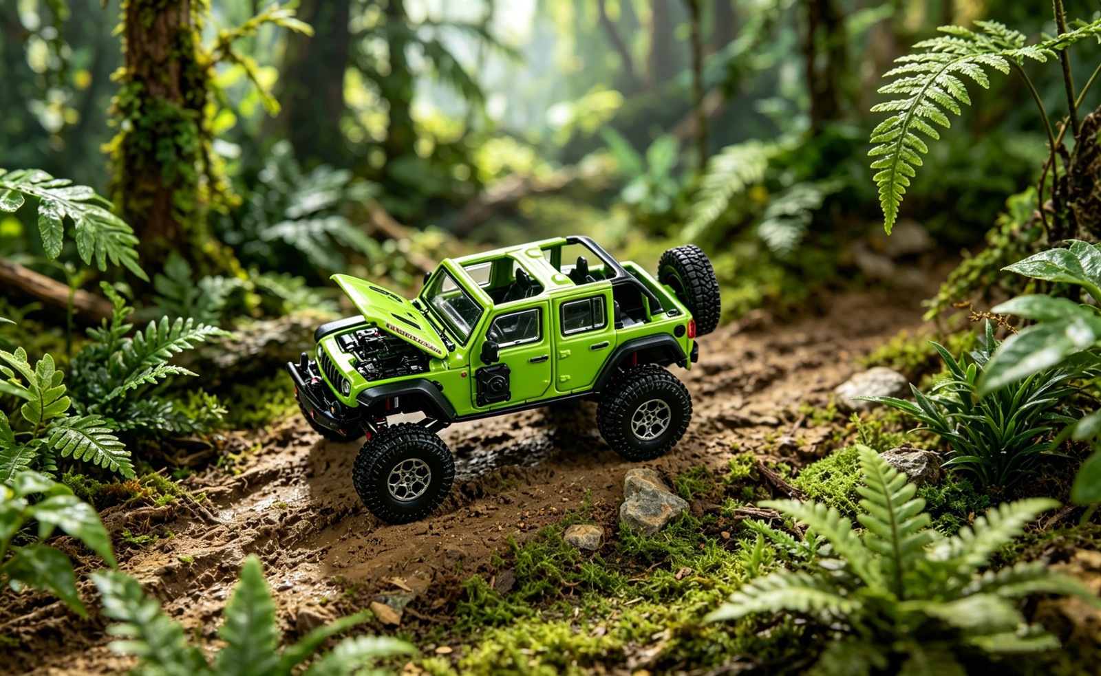 GCD Wrangler 4×4 Offroad Diorama Car Roof Tent Suspensions Toy Box IN STOCK 1/64