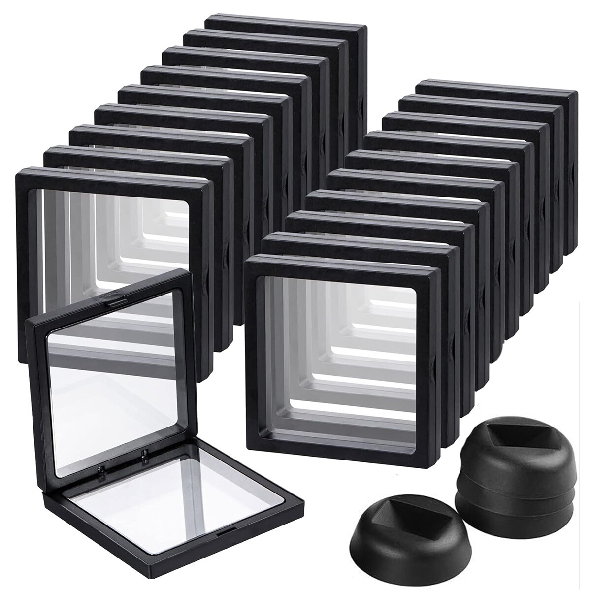 LOT of Displays Cases For Hot Wheels 3D Floating Display w/ Stand Jewerly Rocks