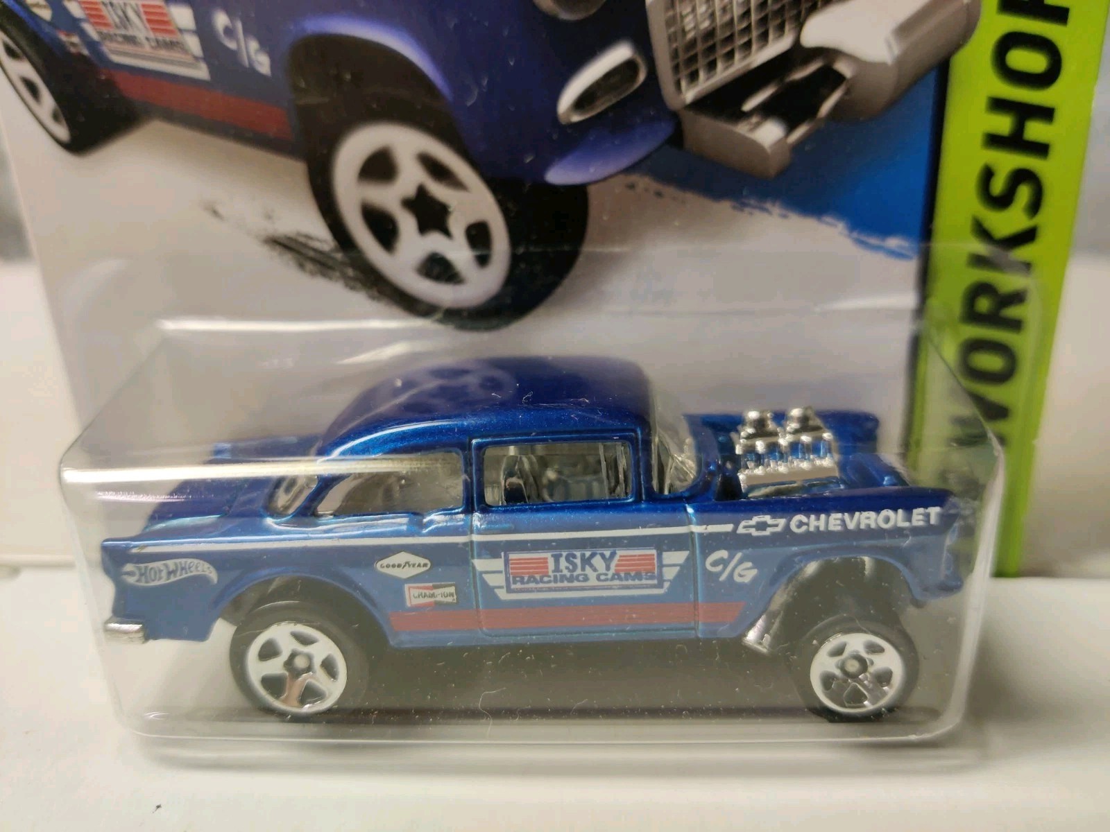 Hot Wheels 2014 HW Workshop Blue ‘55 CHEVY BEL AIR GASSER Collector #241/250
