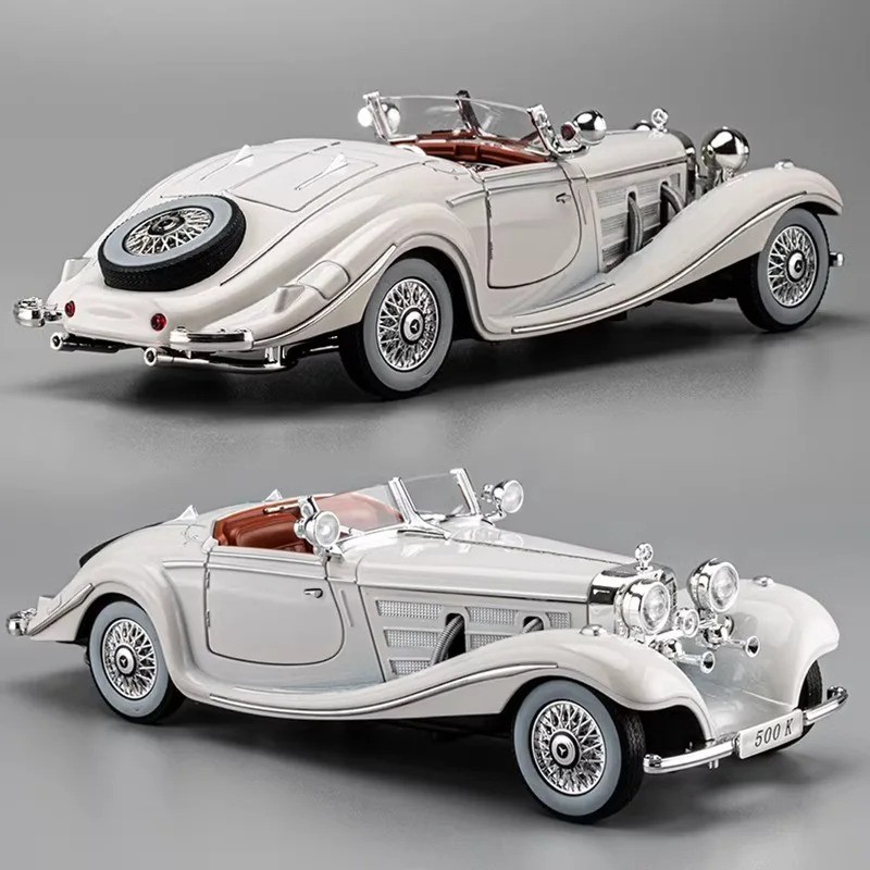1:24 1936 Mercedes-Benz 500K Special Roadster Diecast Model Car Vintage Toy Gift