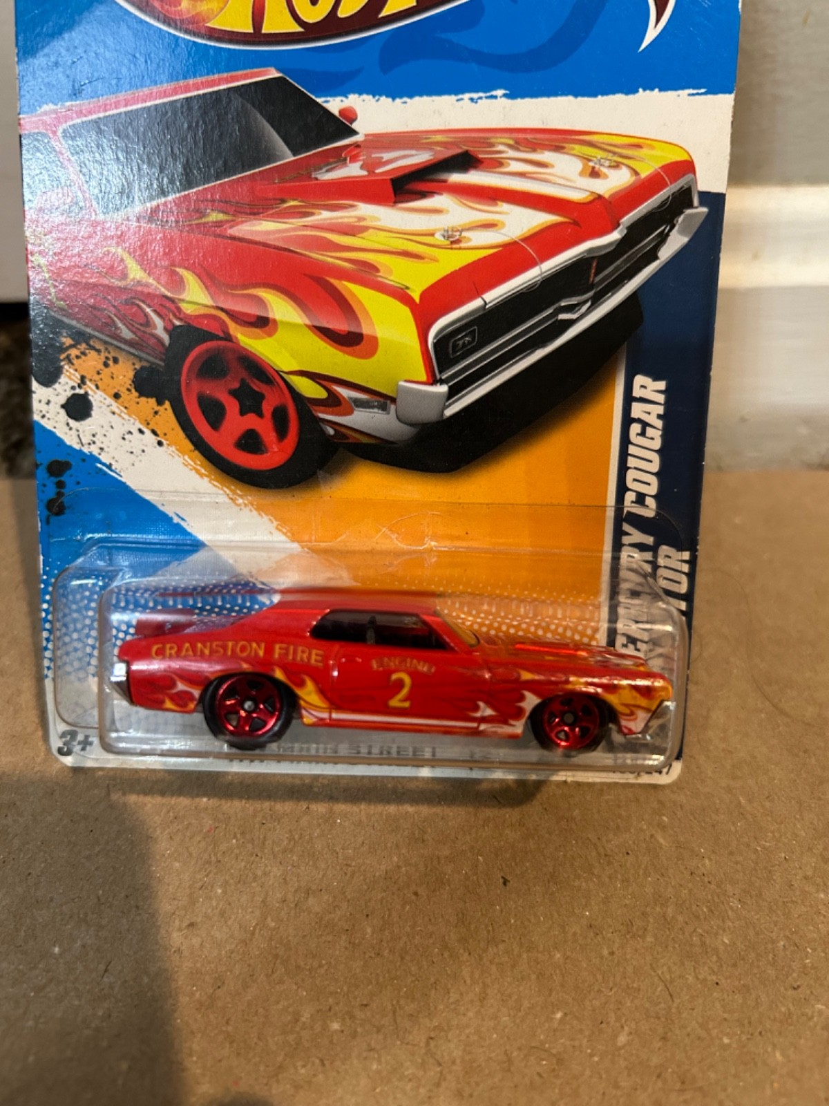 2012 Hot Wheels HW Main Street ’69 Mercury Cougar Eliminator Red Cranston Fire