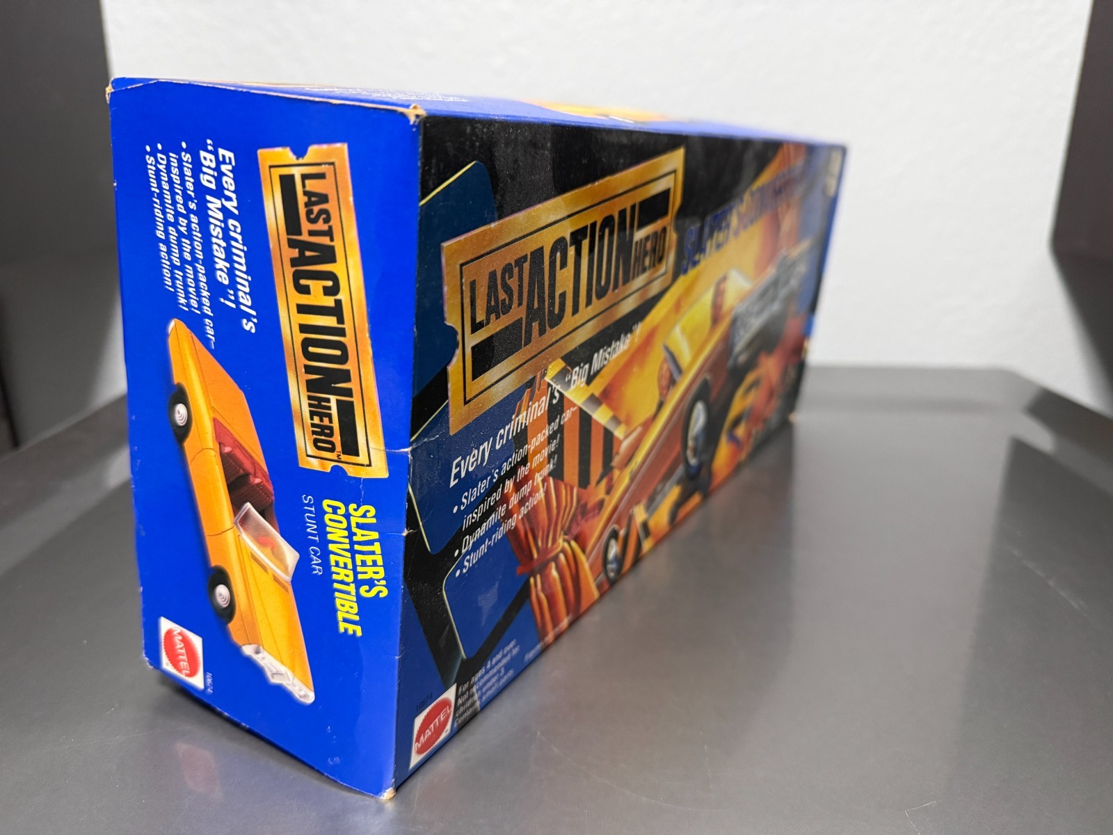 1993 MATTEL LAST ACTION HERO SLATER’S CONVERTIBLE STUNT CAR FACTORY SEALED