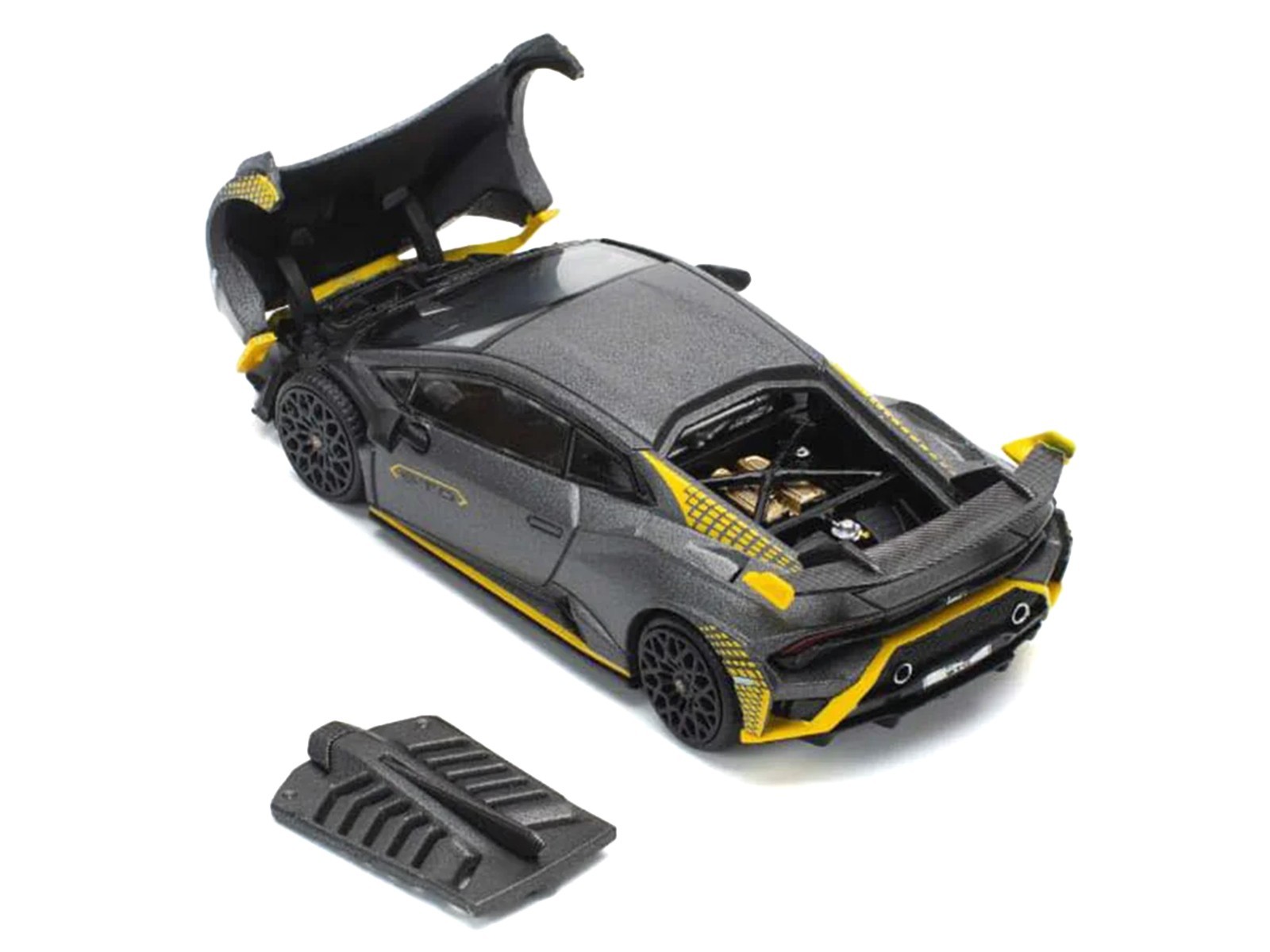 LAMBORGHINI HURACAN STO MATT GRAY 1/64 DIECAST MODEL CAR BY POP RACE PR640242