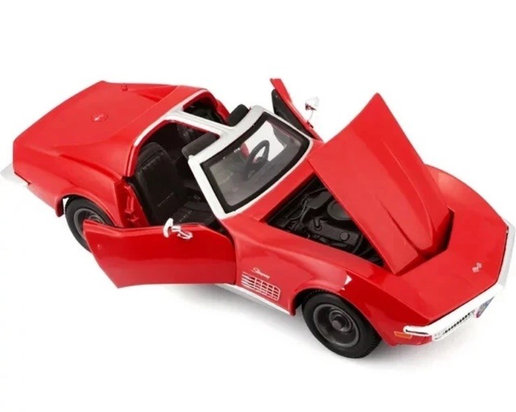 1970 CHEVROLET CORVETTE RED 1/24 DIECAST MODEL CAR BY MAISTO 31202