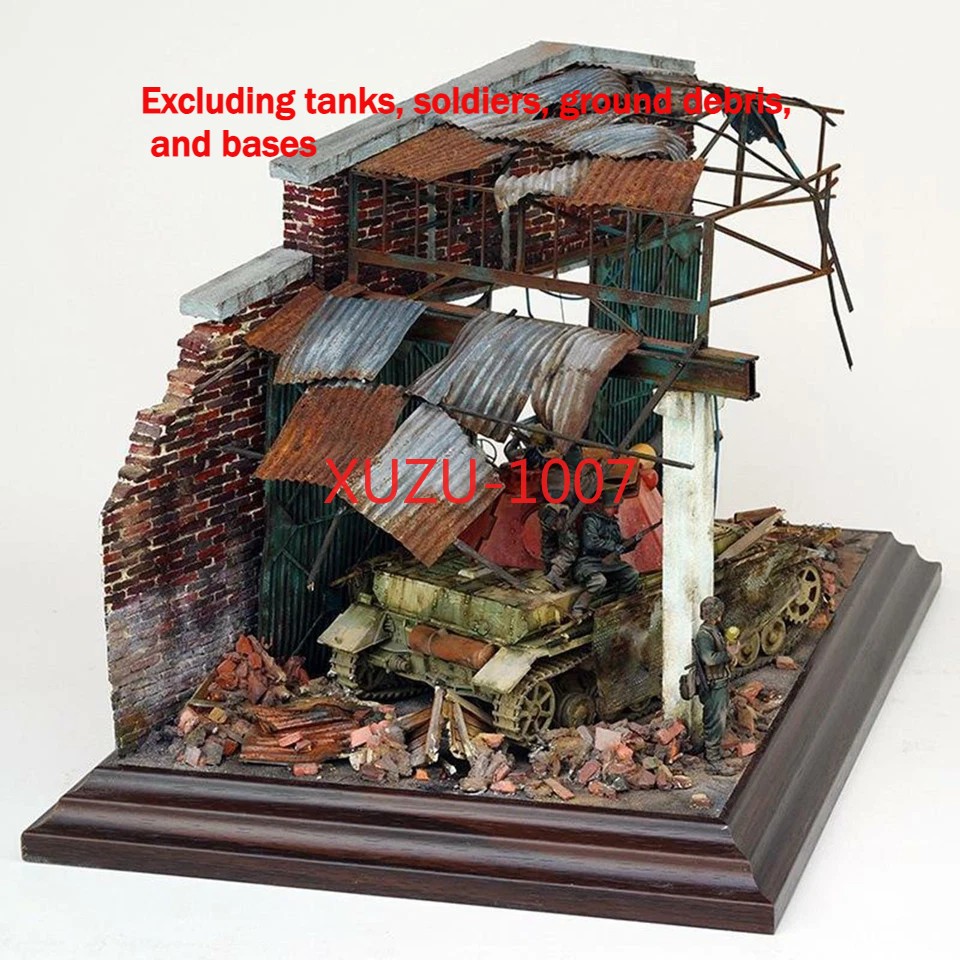 1:35 Dioramas Building Model Kits,Architecture Ruins House Scene Layout DIY