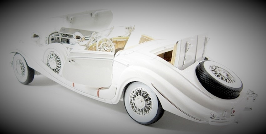 Mercedes Benz Classic Car Chopped Vintage Concept1:18Custom Built24Metal Body12