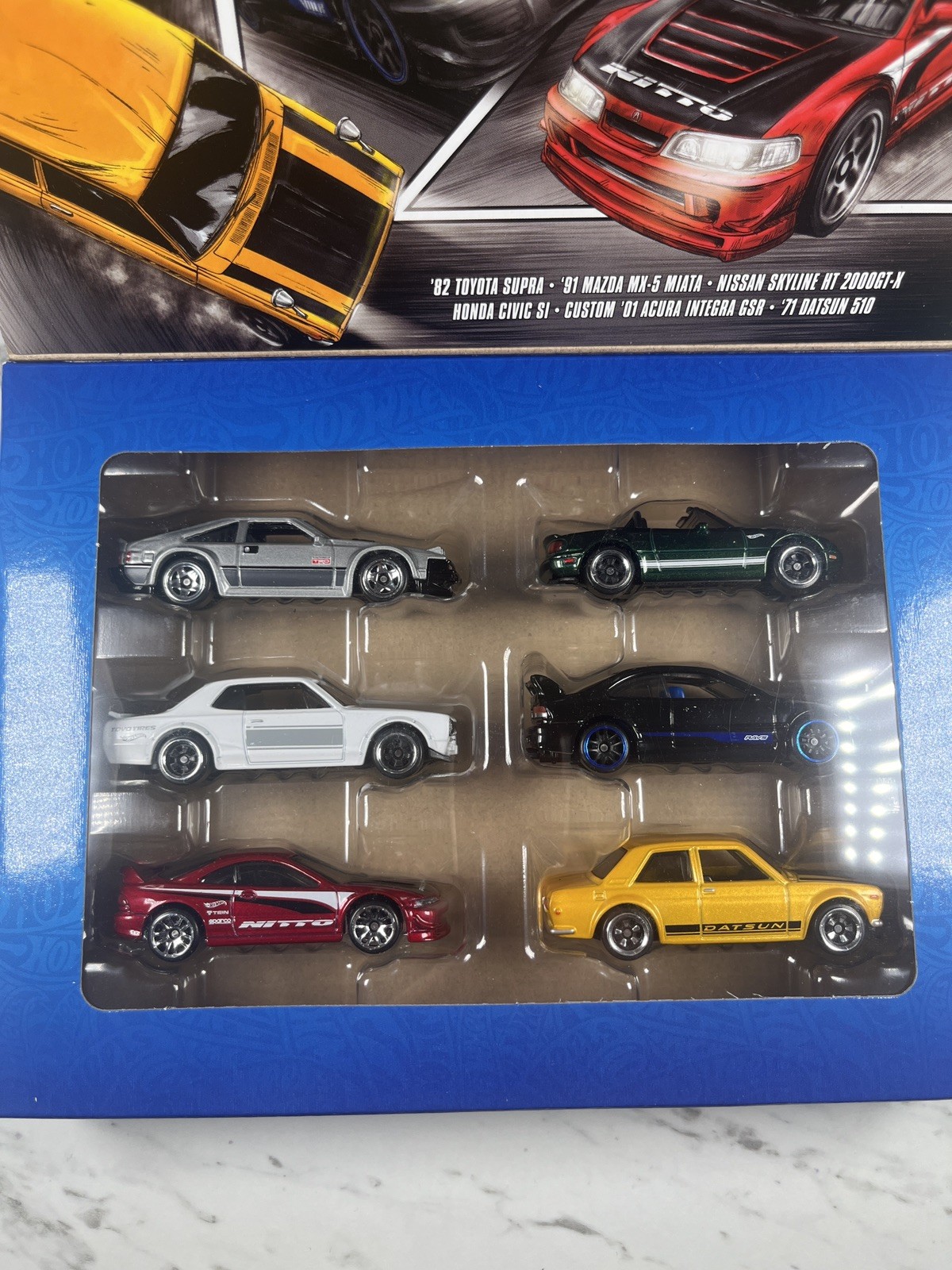 Hot Wheels Japanese Silver Series 6 Car Box Set Toyota Honda Nissan JDM Combine