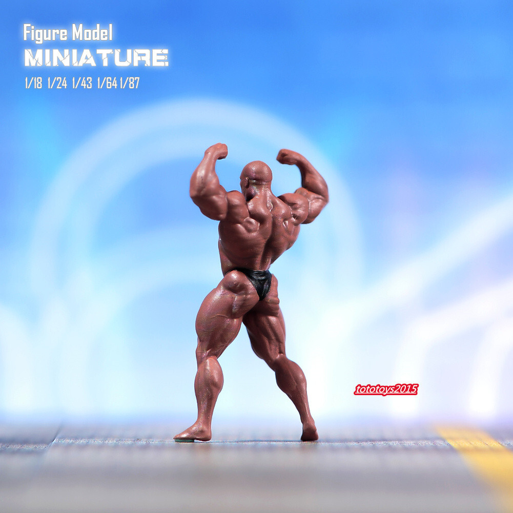1/32 Muscle Strong Black Man Scene Miniatures Figures Doll For Cars Vehicles Toy