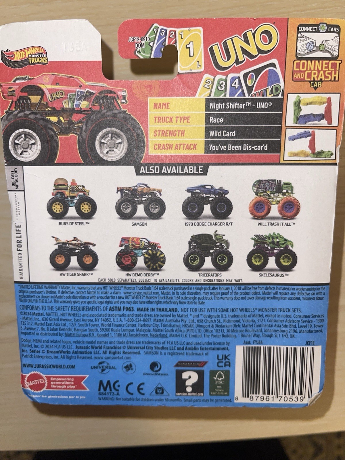 HOT WHEELS MONSTER TRUCK CHASE REDLINE LOT NIGHT SHIFTER MILK MONSTER WILL TRASH