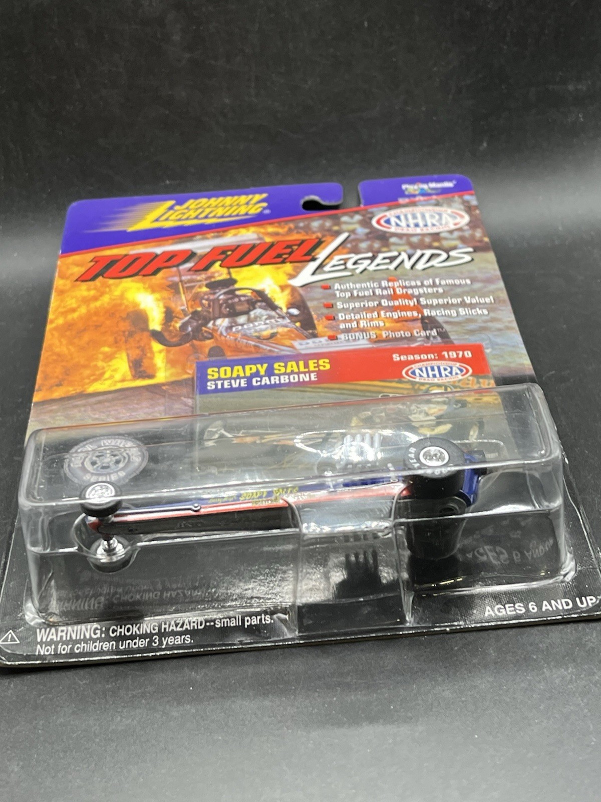 Johnny Lightning 1999 Top Fuel Legends Soapy Sales Steve Carbone Season: 1970