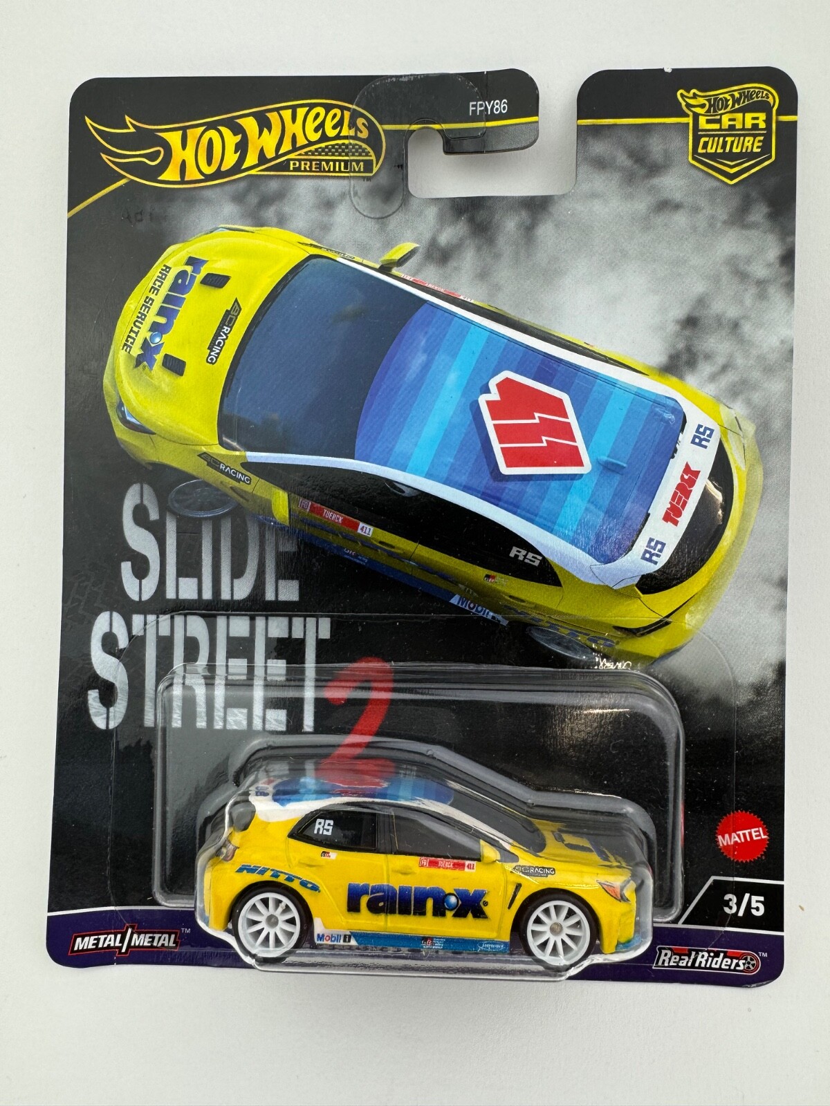 Hot Wheels Premium 2023 Toyota GR Corolla Slide Street 2 Car Culture Rain-X 2024