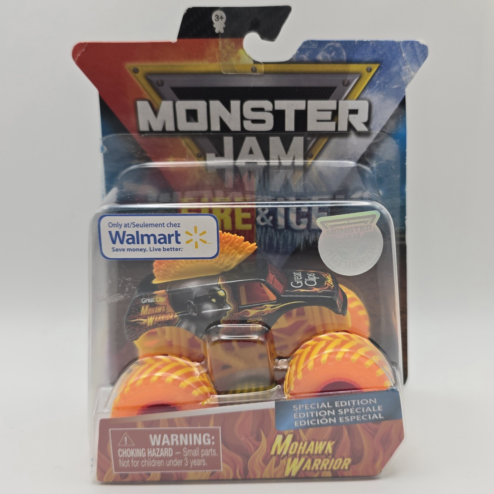 Monster Jam Fire & Ice MOHAWK WARRIOR Walmart Special Edition 1:64 Scale