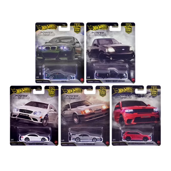 2026 Hot Wheels Car Culture Power Trip 5 Cars Set F-150 M3 Trackhawk Mustang