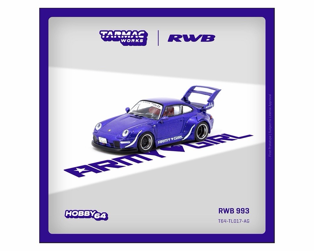 Tarmac Works Porsche RWB 993 Army Girl Purple 1/64