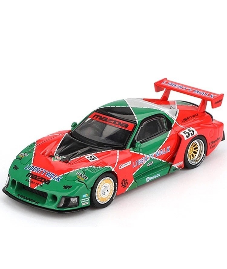 MINI GT MAZDA RX-7 LB SUPER SILHOUETTE 787B 1/64 ORANGE & GREEN MGT00990-P12