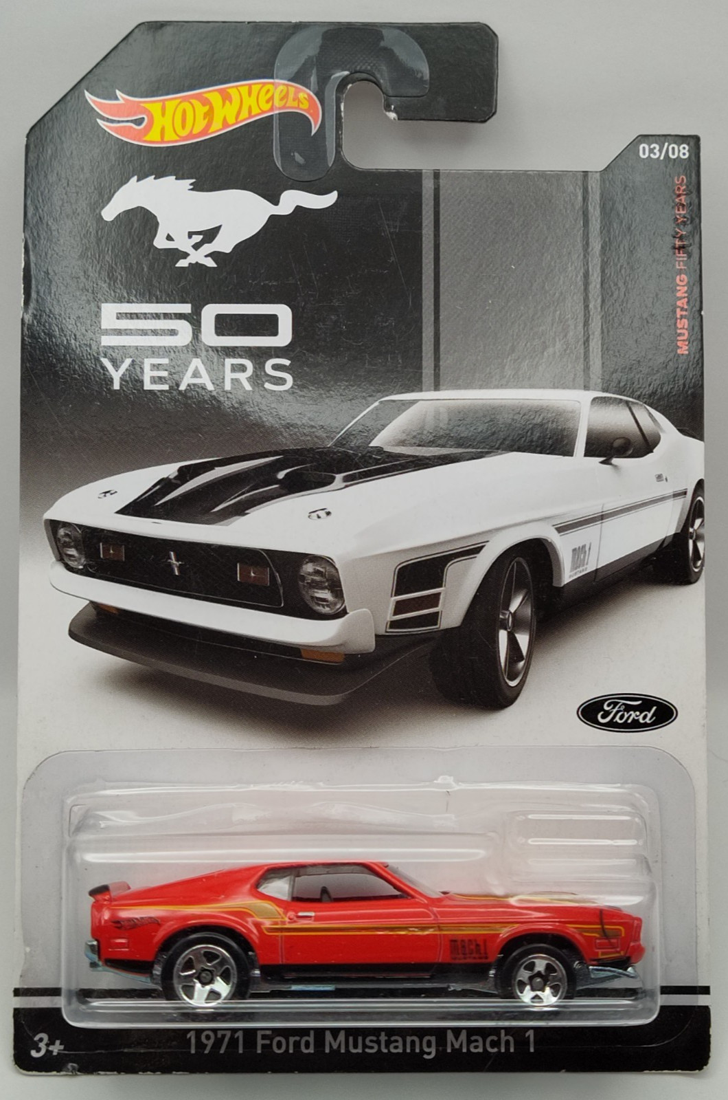 Hot Wheels Red ‘71 Ford Mustang Mach 1 50 Years 3/8 Walmart Exclusive
