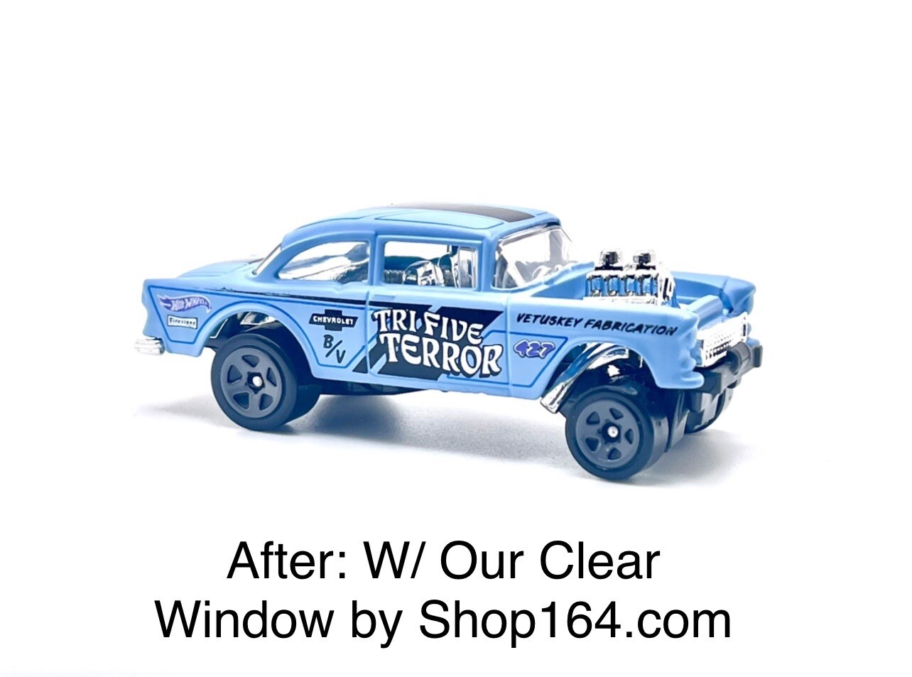 10x Clear Replacement Windows For Hot Wheels 55 Bel Air Gassers Fits 1/64 Scale