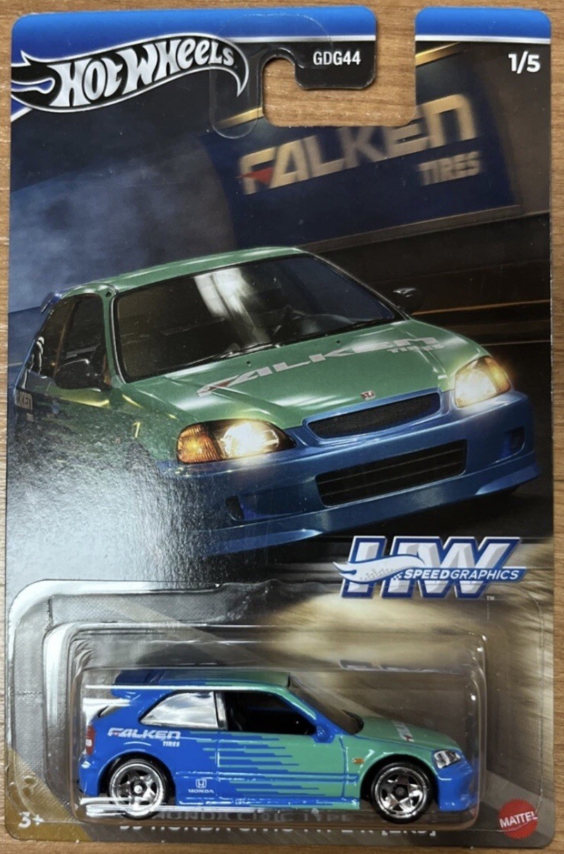 2024 Hot Wheels Silver Series ‘99 Honda Civic Type R EK9 Falken – Speed Graphics
