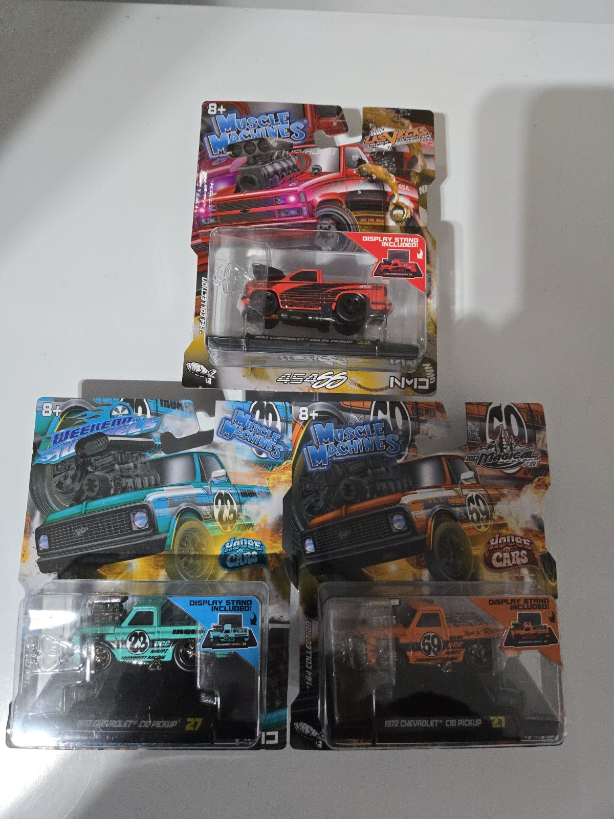 🔥Muscle Machines House of Cars/Las Vegas Chevy C10 Truck 454SS Set/Lot X3