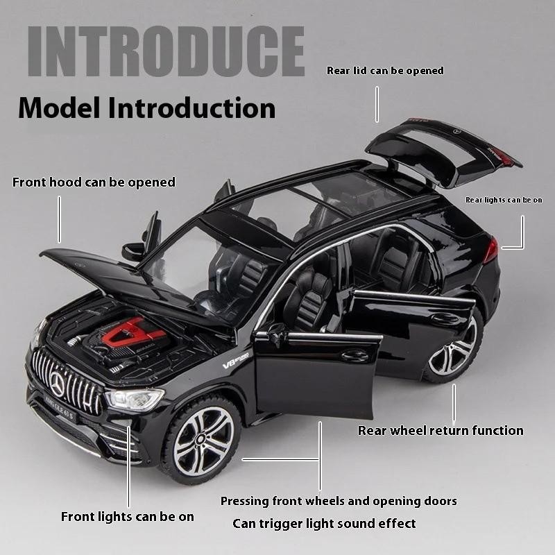 1:32 Scale Mercedes AMG GLE63 Alloy Diecast SUV Car Model Sound/Light Gift NEW