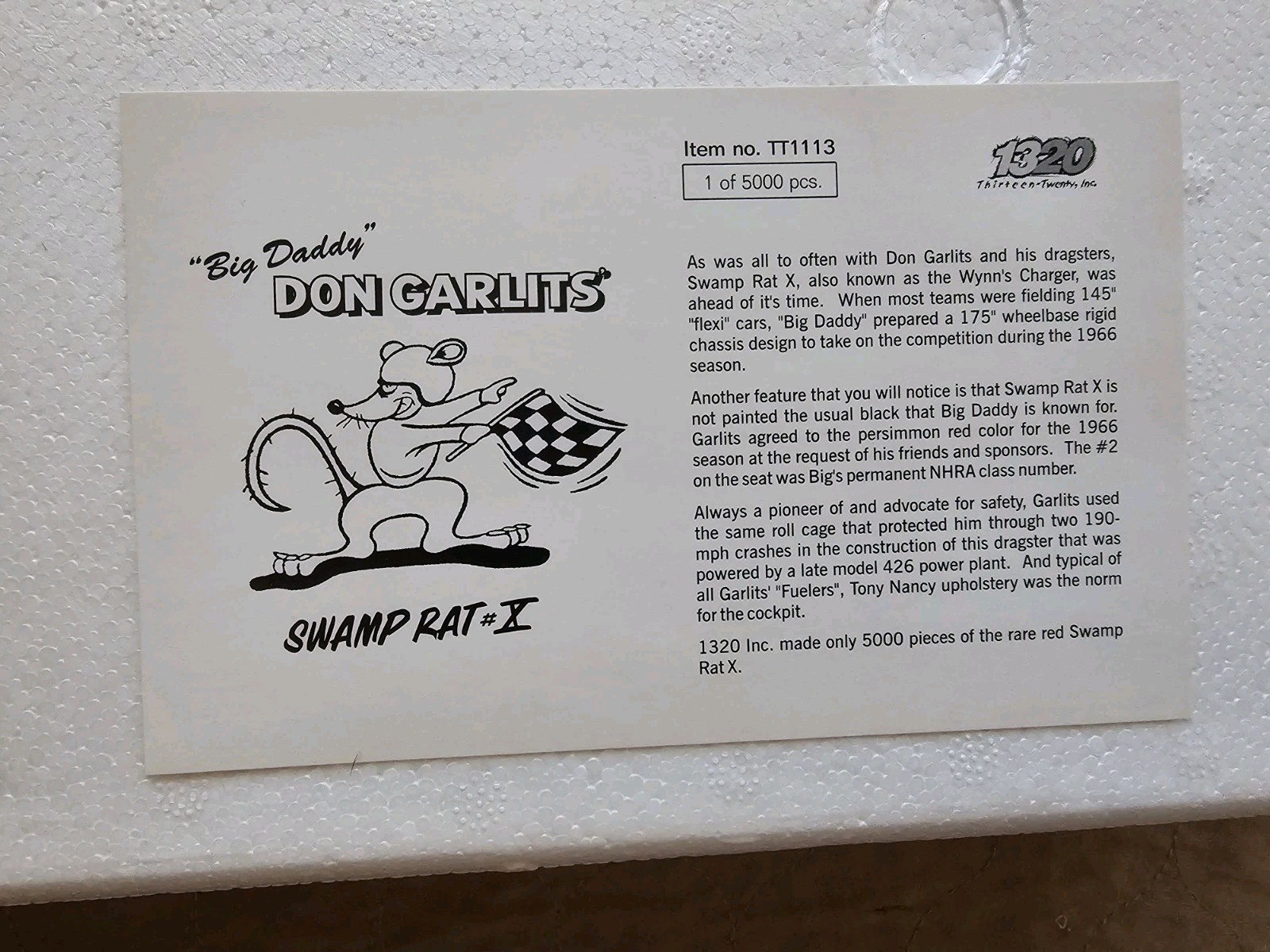 1320 The Fuelers 1:24 Swamp Rat X Don Garlits 1966 Dodge Top Fuel Dragster