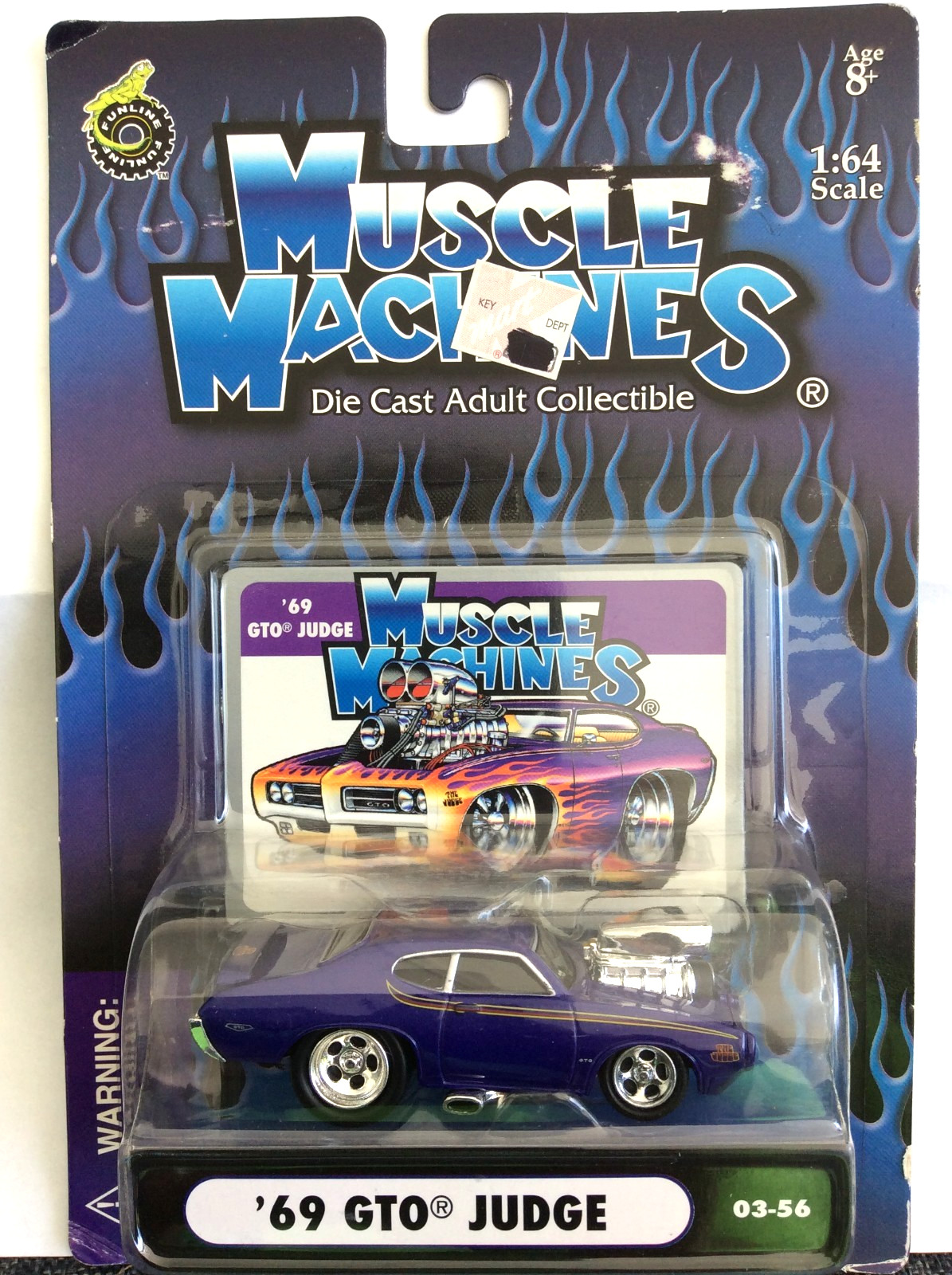PONTIAC GTO JUDGE 1969 PURPLE BLOWN 69′ MUSCLE MACHINES 1/64 DIECAST CAR 03-56 –