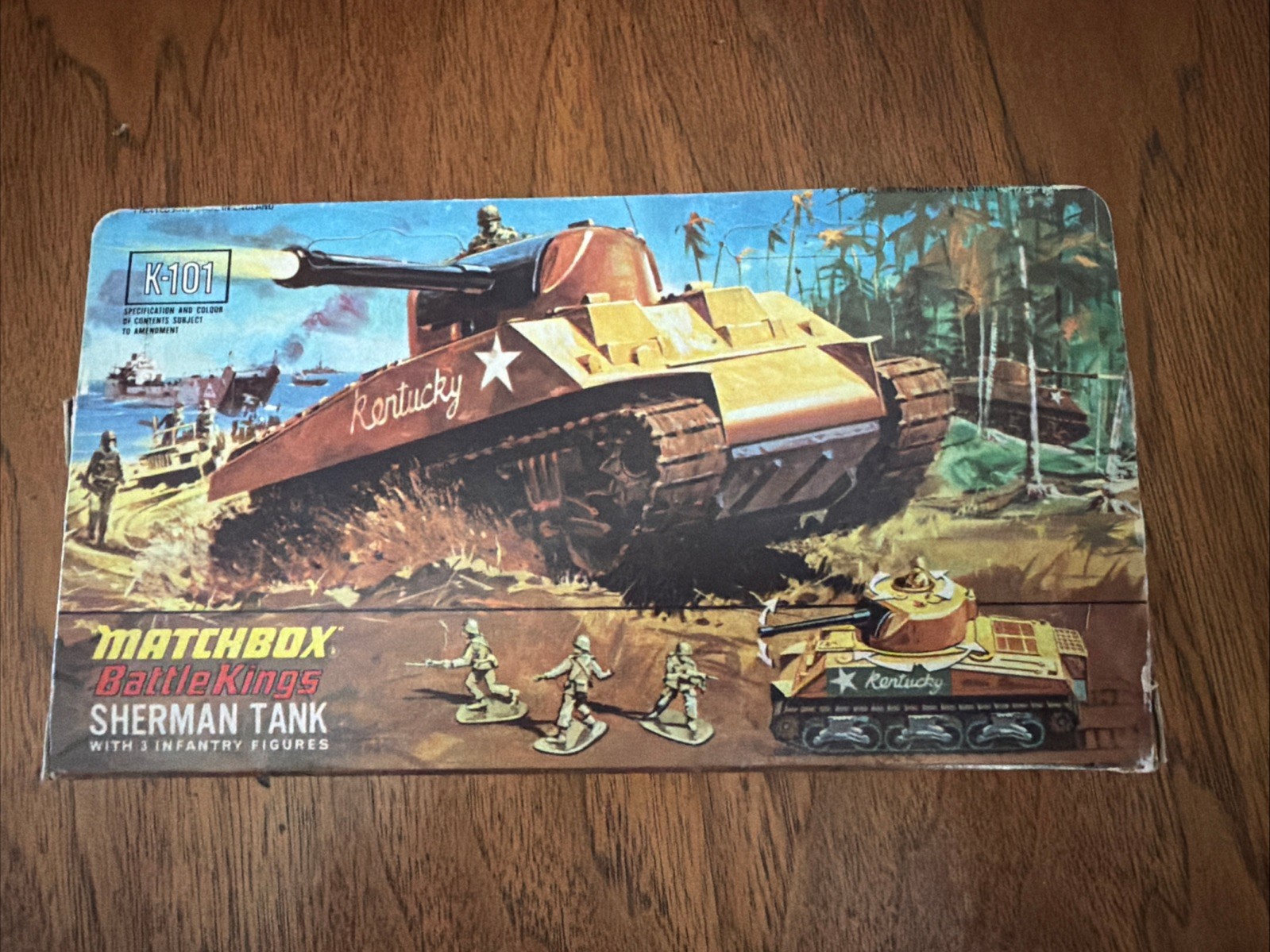 Matchbox Battle Kings Sherman Tank K-101 1974 Vintage with Soldier’s/Orig Box