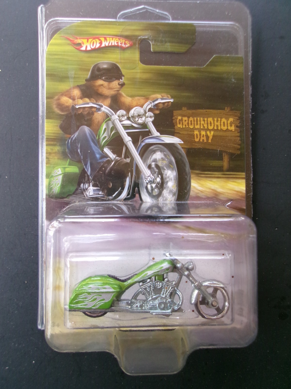 Hot Wheels-2008,Groundhog Day-Bad Bagger Motorcycle w/case