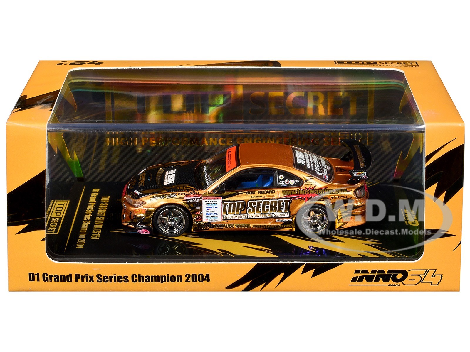 NISSAN TOP SECRET SILVIA S15 WINNER D1GP 2004 1/64 INNO MODELS IN64-S15TS-D104