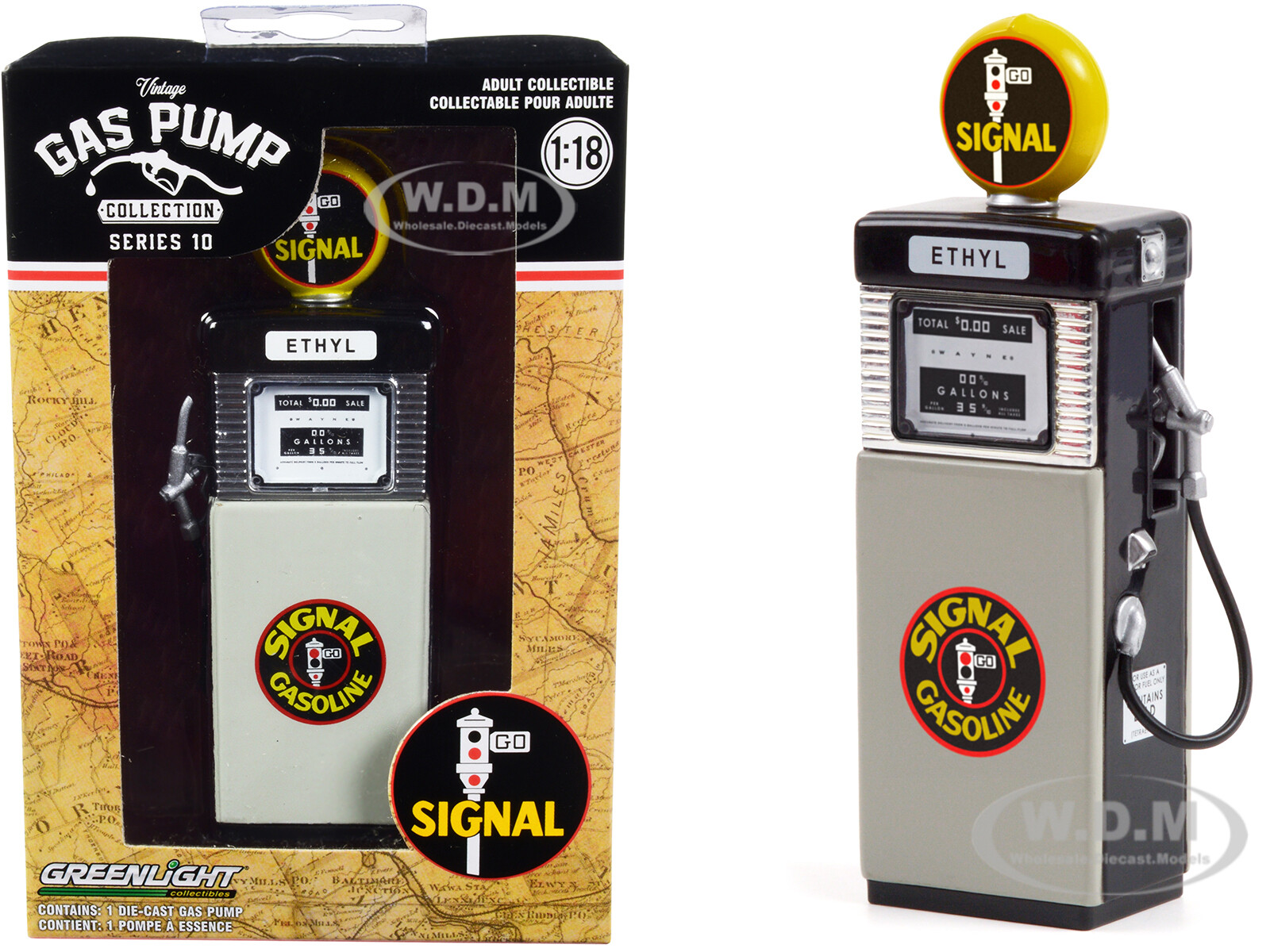 1951 WAYNE 505 GAS PUMP “SIGNAL” 1/18 DIECAST REPLICA MODEL GREENLIGHT 14100 B