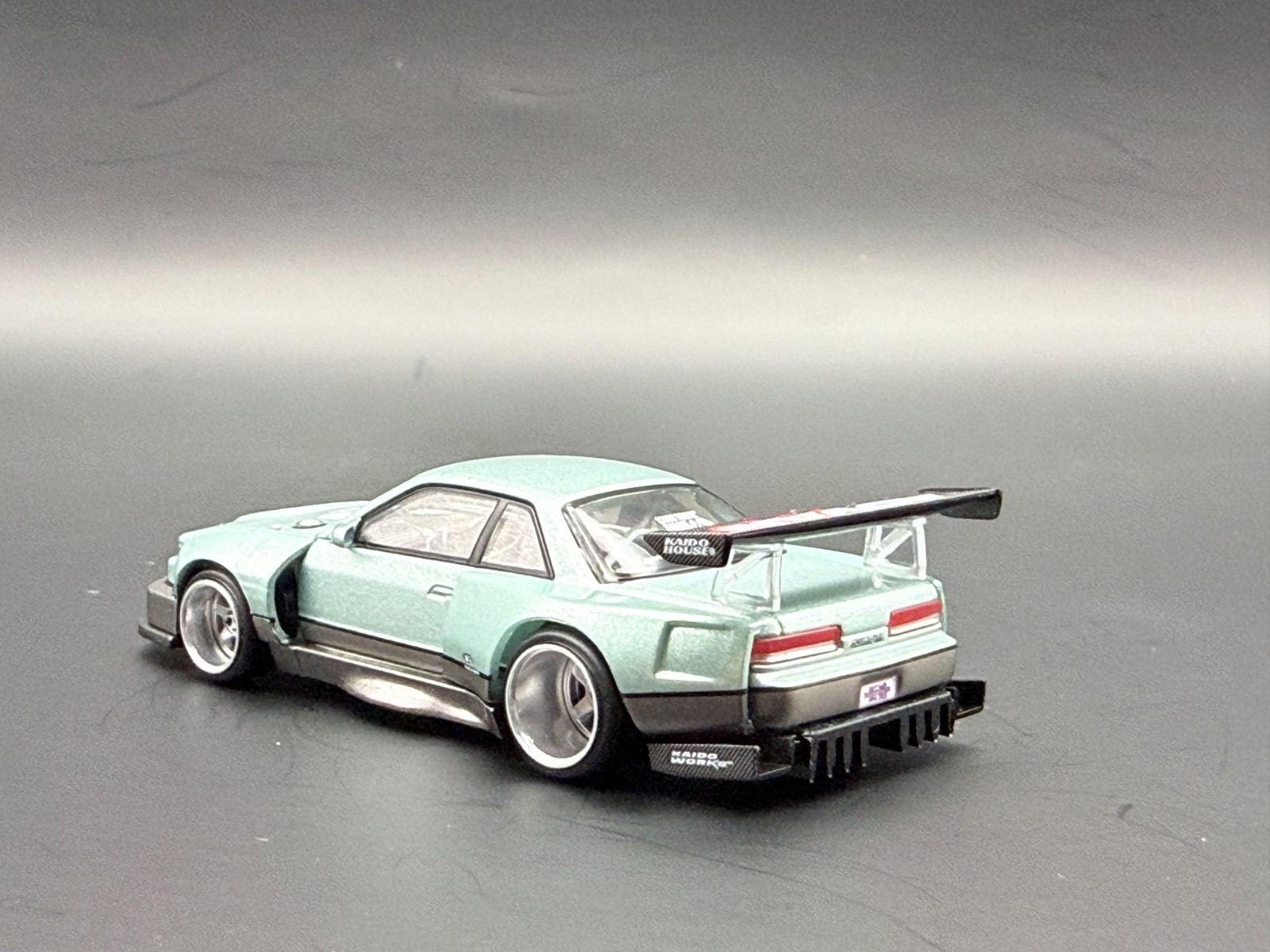 Kaido House x Mini GT Nissan Silvia S13R KAIDO WORKS V1 Sea Foam Green #232 1/64