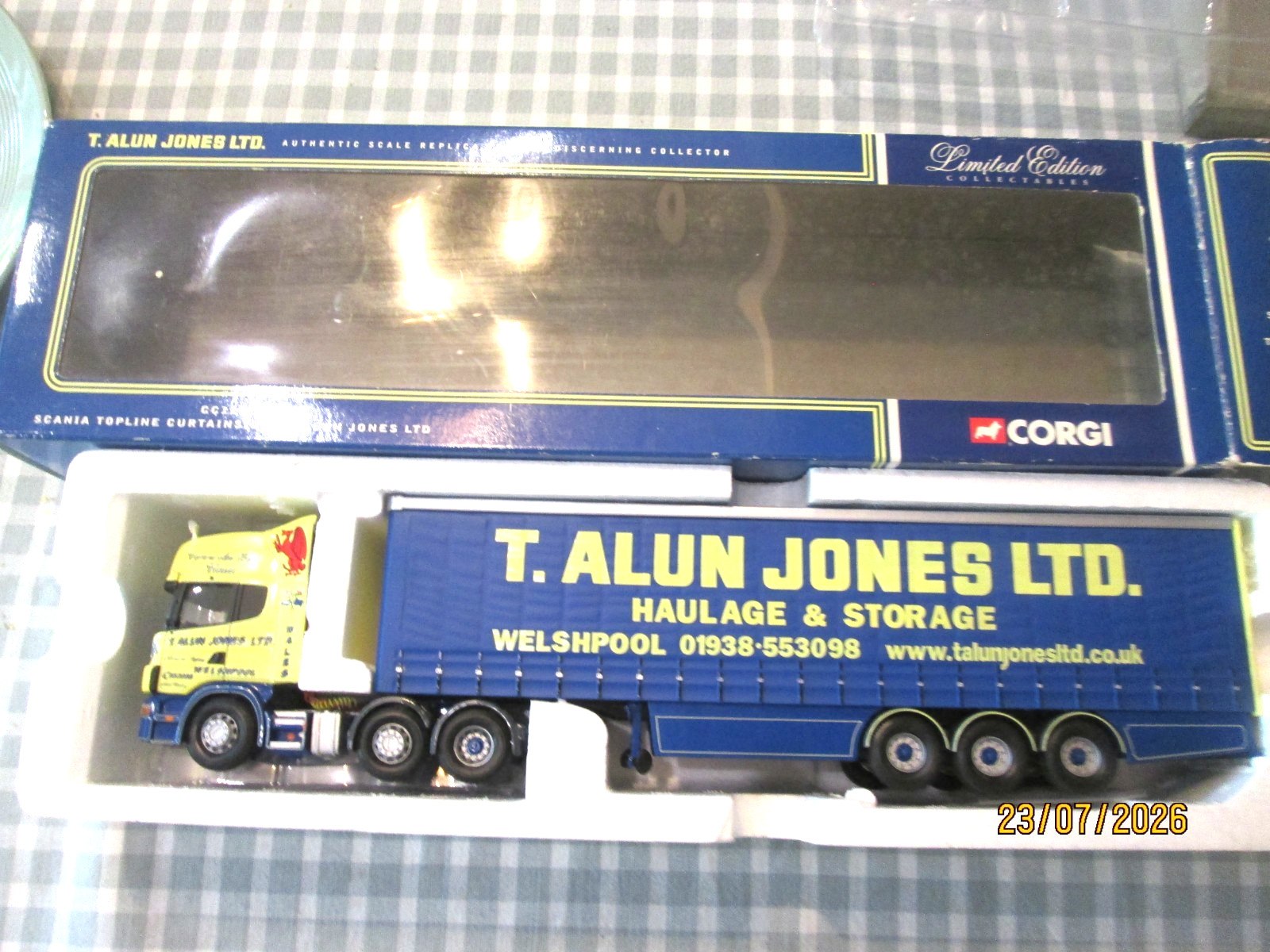 Corgi CC12913 1:50- Scania Topline Curtainside -T Alun Jones Ltd – Boxed
