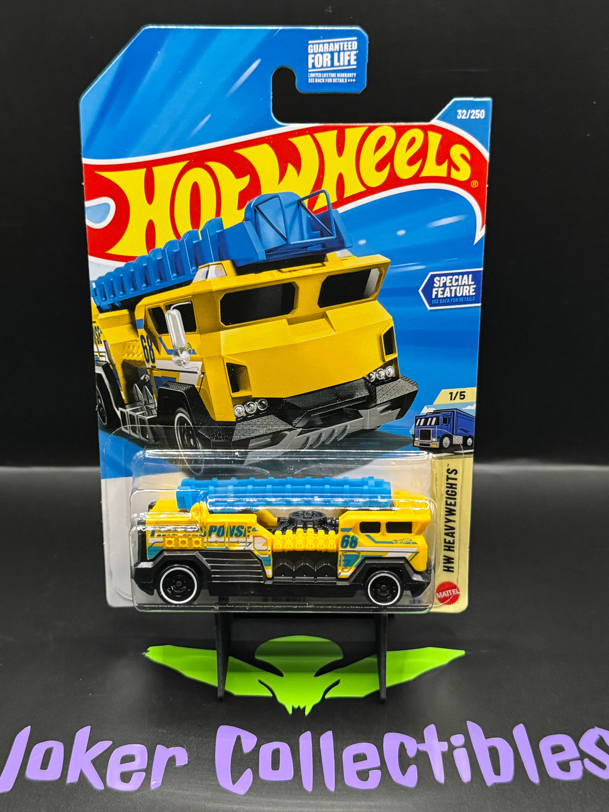 Hot Wheels 2026 Yellow & Blue 5 Alarm 32/250 HW Heavyweights 1/5 K Case