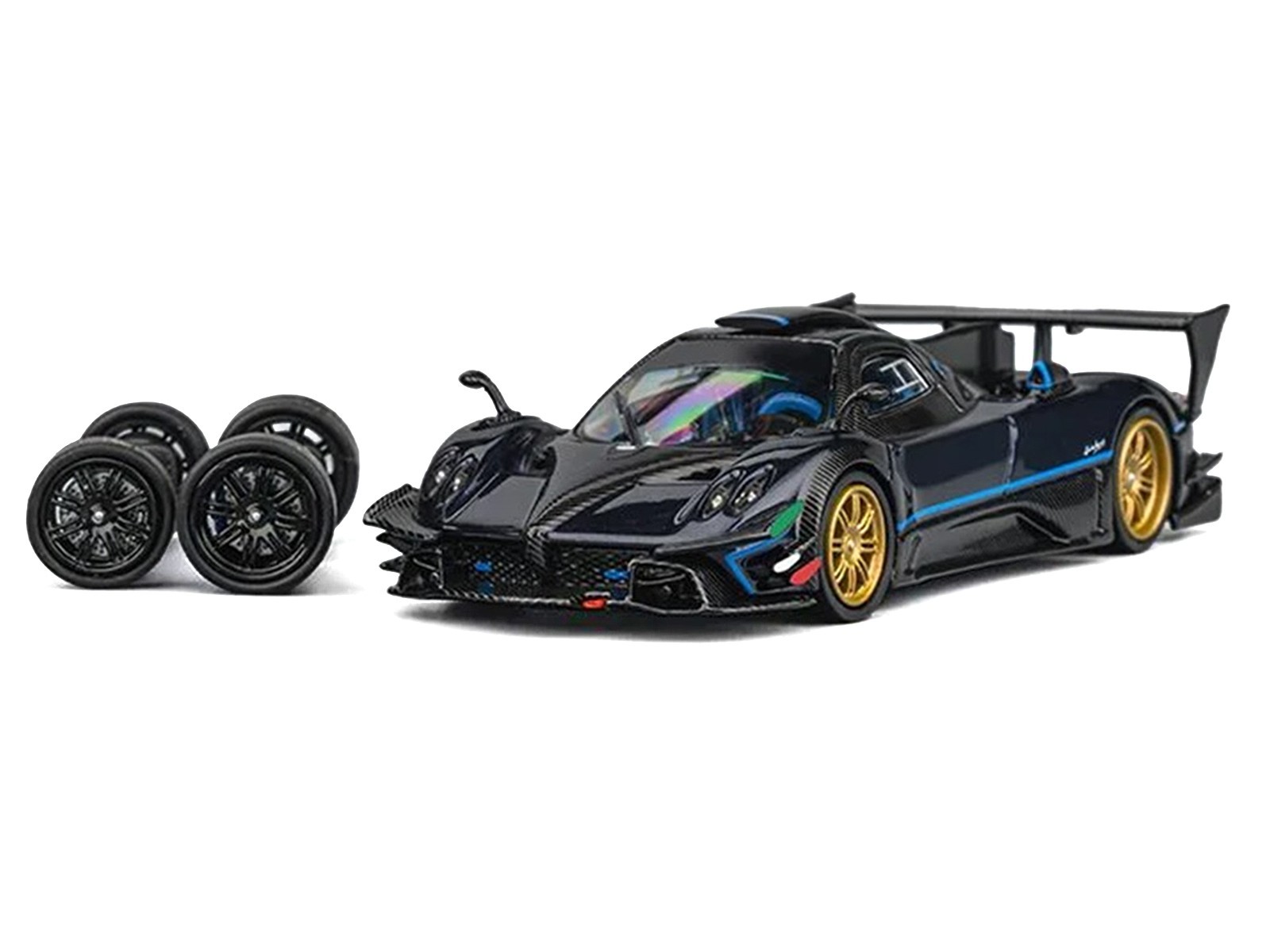 PAGANI ZONDA REVOLUCION DARK BLUE W/EXTRA WHEEL 1/64 CM MODEL CM64-REVOLUCION-BL