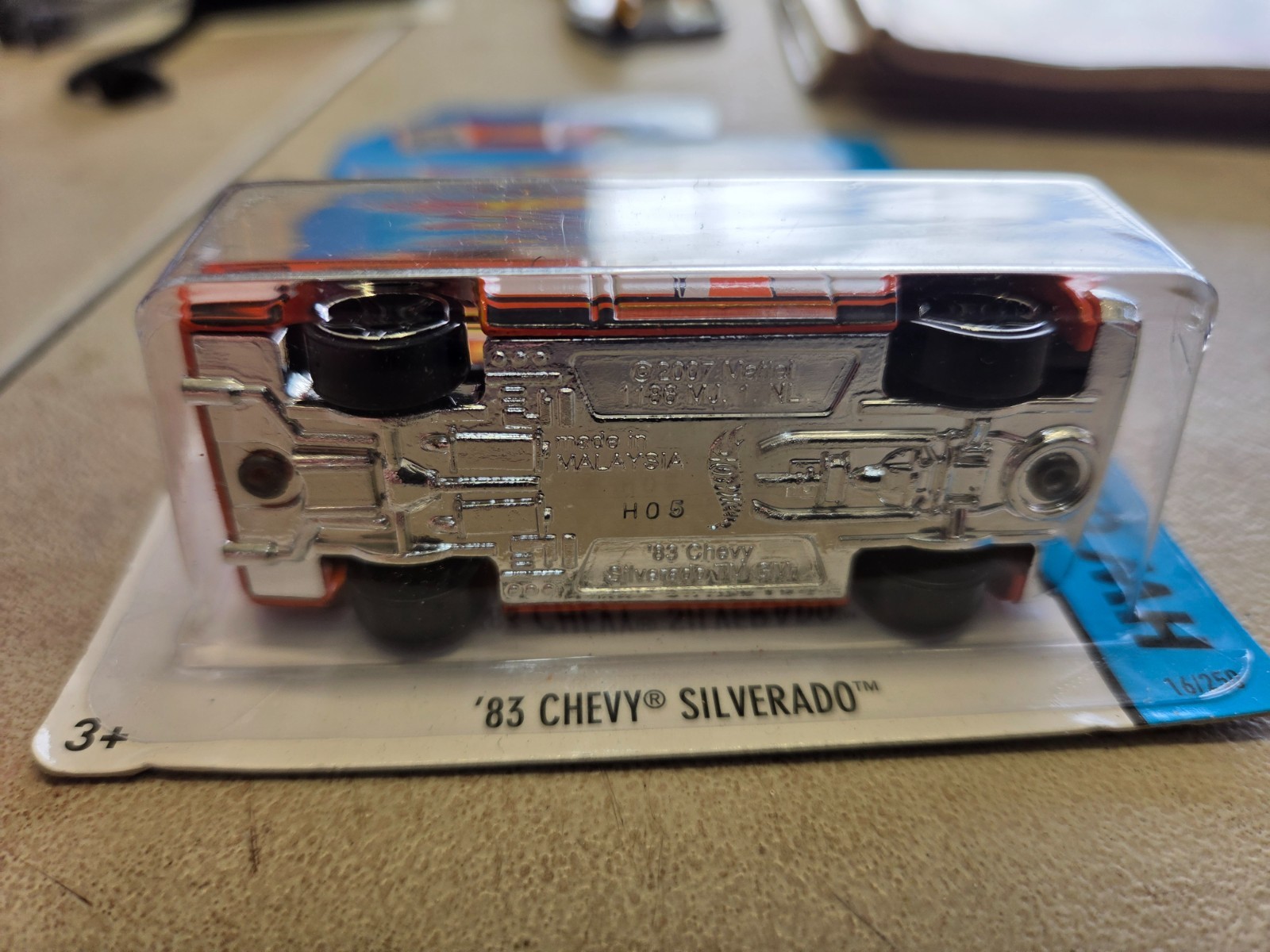 2013 Hot Wheels Orange ’83 Chevy Silverado FRAM Orange HW CITY Top Crease