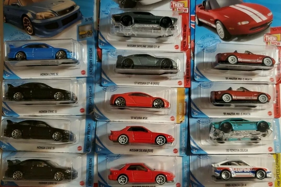 JDM HOT WHEELS GRAB BAG LOT OF 6 RANDOM PULLED JDM NISSAN,HONDA,TOYOTA,MAZDA