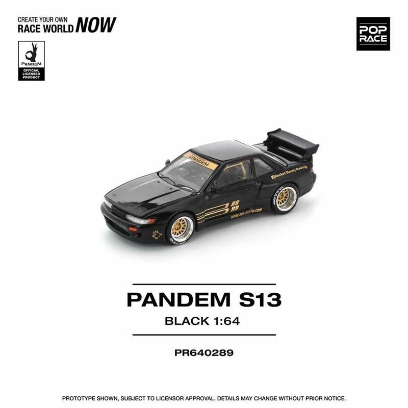 POP RACE 1:64 PANDEM SILVIA S13 BLACK Diecast Model Car