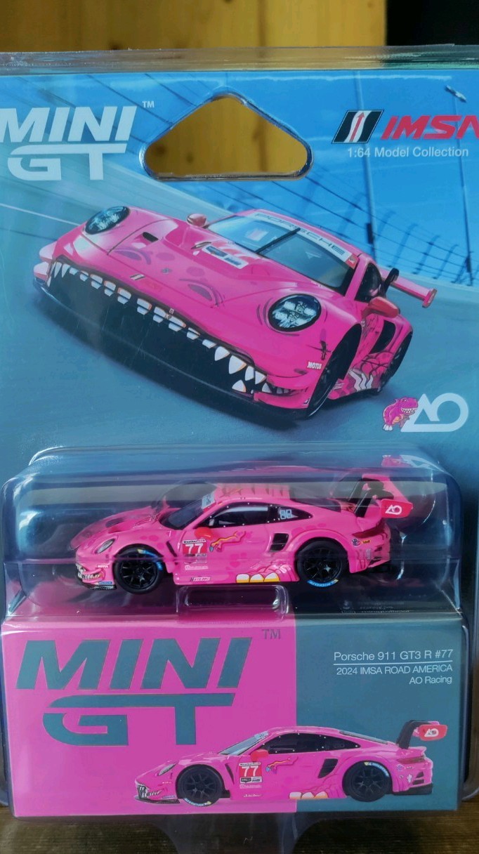 Mini GT 1:64 Porsche 911 GT3 R #77 AO Racing 2024 IMSA Road America MGT01052