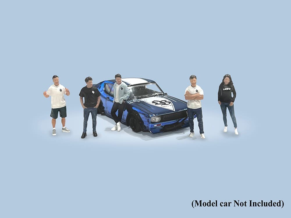 “LIBERTY WALK TEAM” 5 PC DIECAST FIGURE SET FOR 1/64 BY AMERICAN DIORAMA 2415MJ