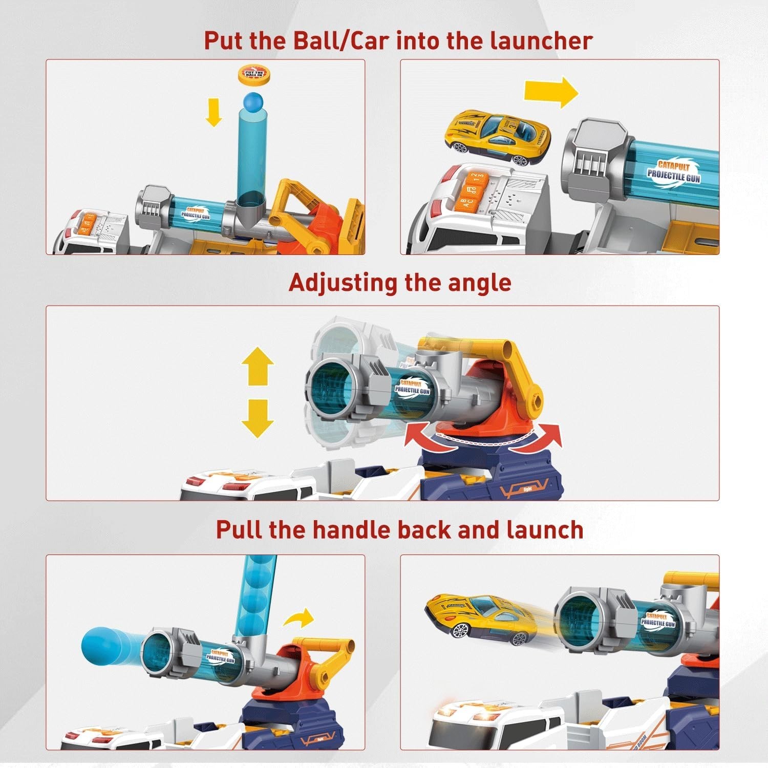 Interactive Ejection Truck Toy with Racing Cars for Boys and Girls Ages 3 Plus