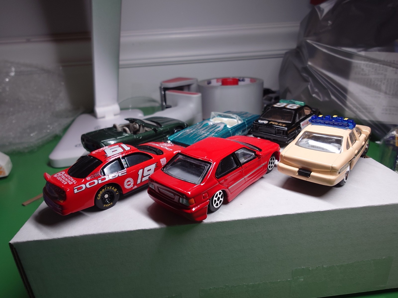 Lot Of 6 Nice Hot Wheels And Other Brand Diecast Cars, Thunderbird, Police, Bmw