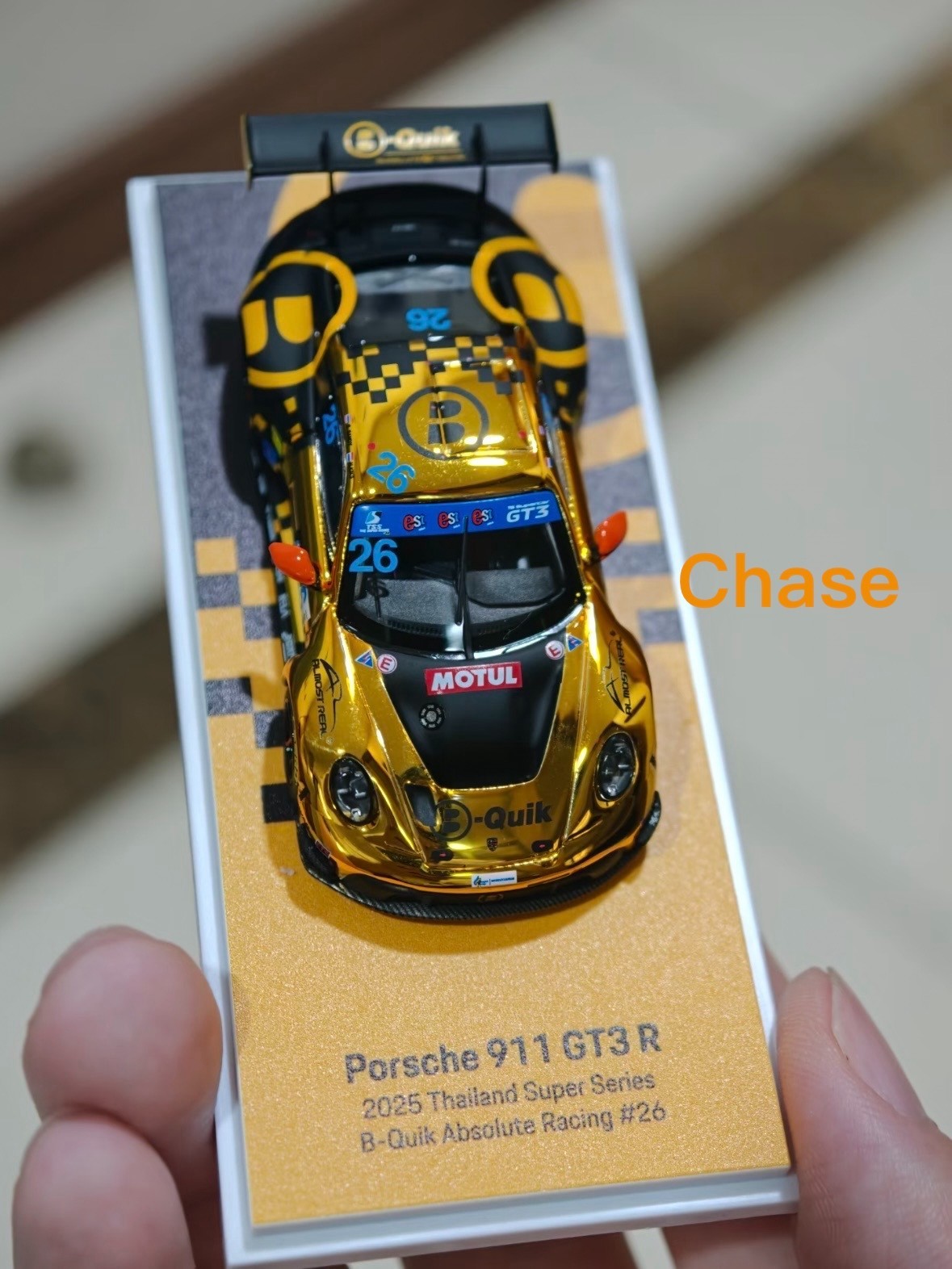 Chase Golden ALMOST REAL 911 GT3 R Thailand Super Series#26 Model Car