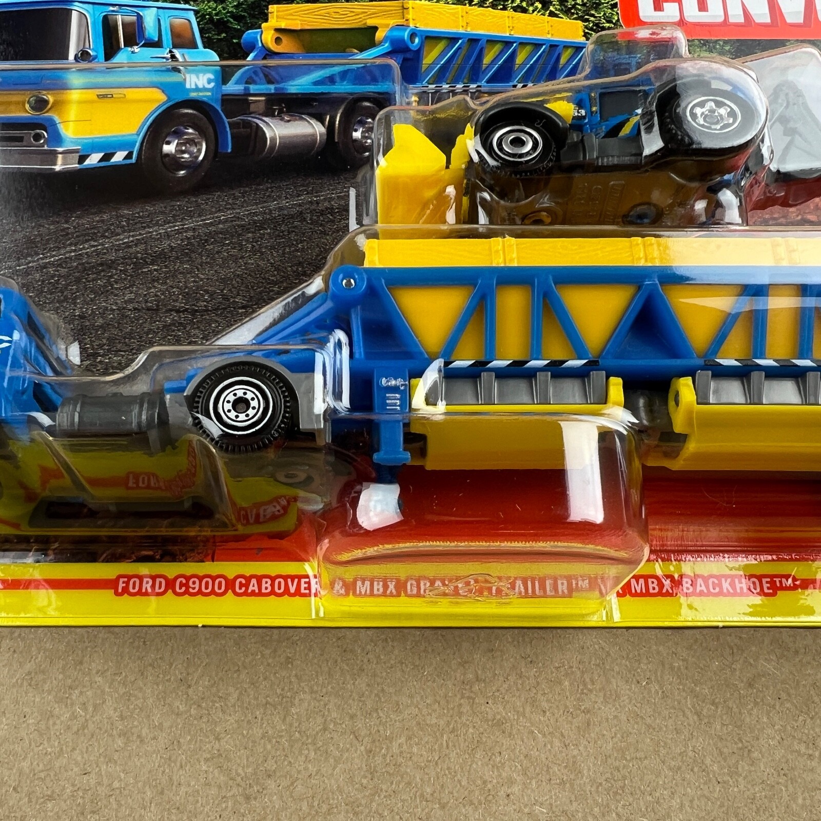 2024 Matchbox Convoys Ford C900 Cabover & Gravel Trailer Backhoe 1:64 Diecast