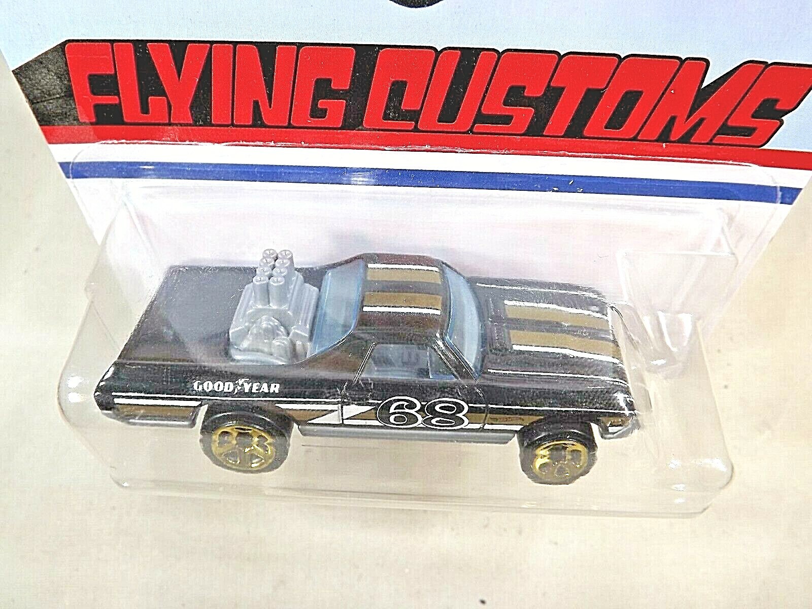 2021 Hot Wheels Target Retro Flying Customs ’68 EL CAMINO Black w/Gold 5 Spokes