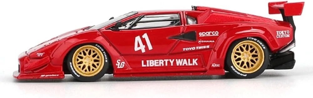 Mini GT Lamborghini Countach #41 LB-Works Red 1:64 Diecast Model Car MGT01100-2E