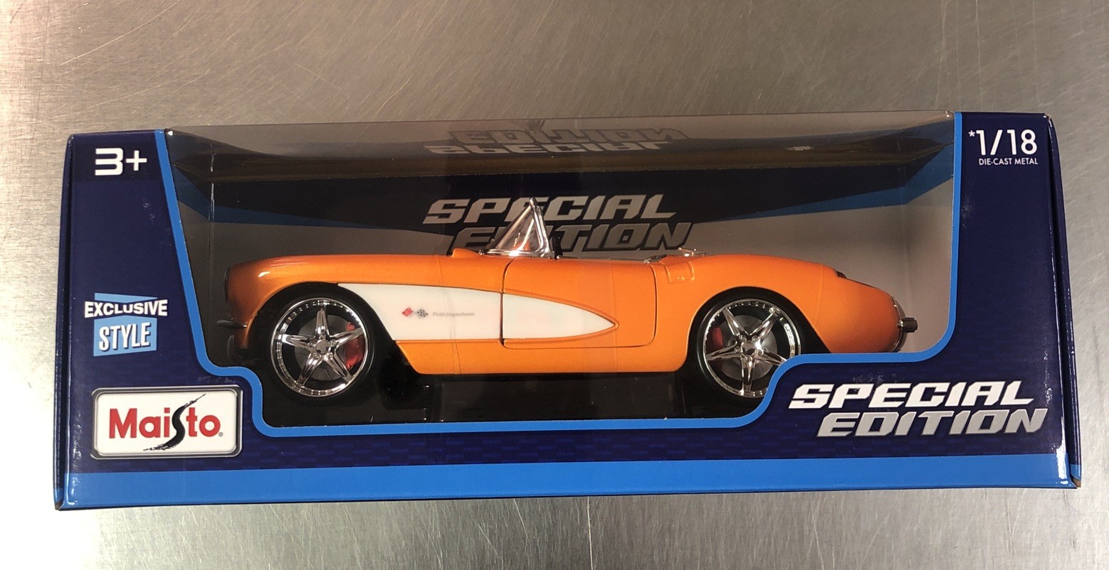MAISTO 1957 CHEVY CORVETTE EXCLUSIVE STYLE SPECIAL EDITION DIECAST 1/18 SCALE