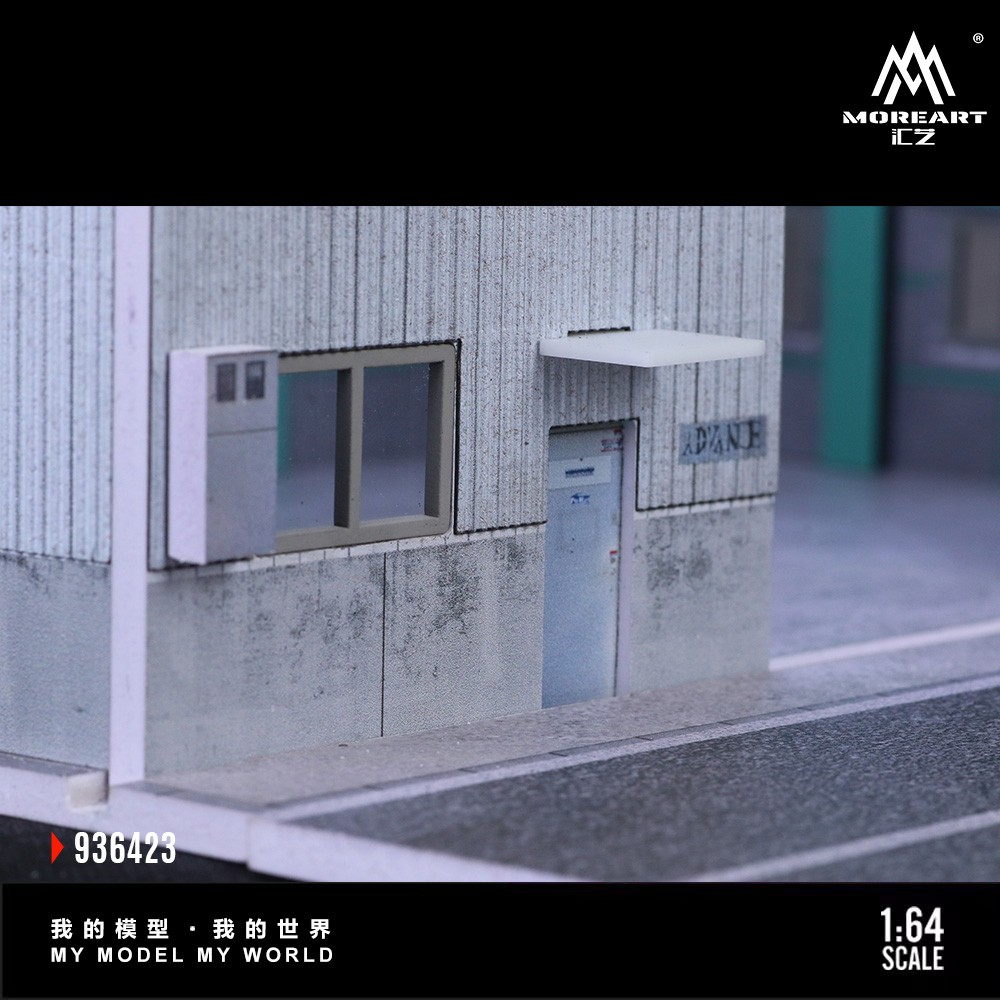 Diorama 1/64 Diecast Car Parking Lot Scene Model LED Factory Building Display US